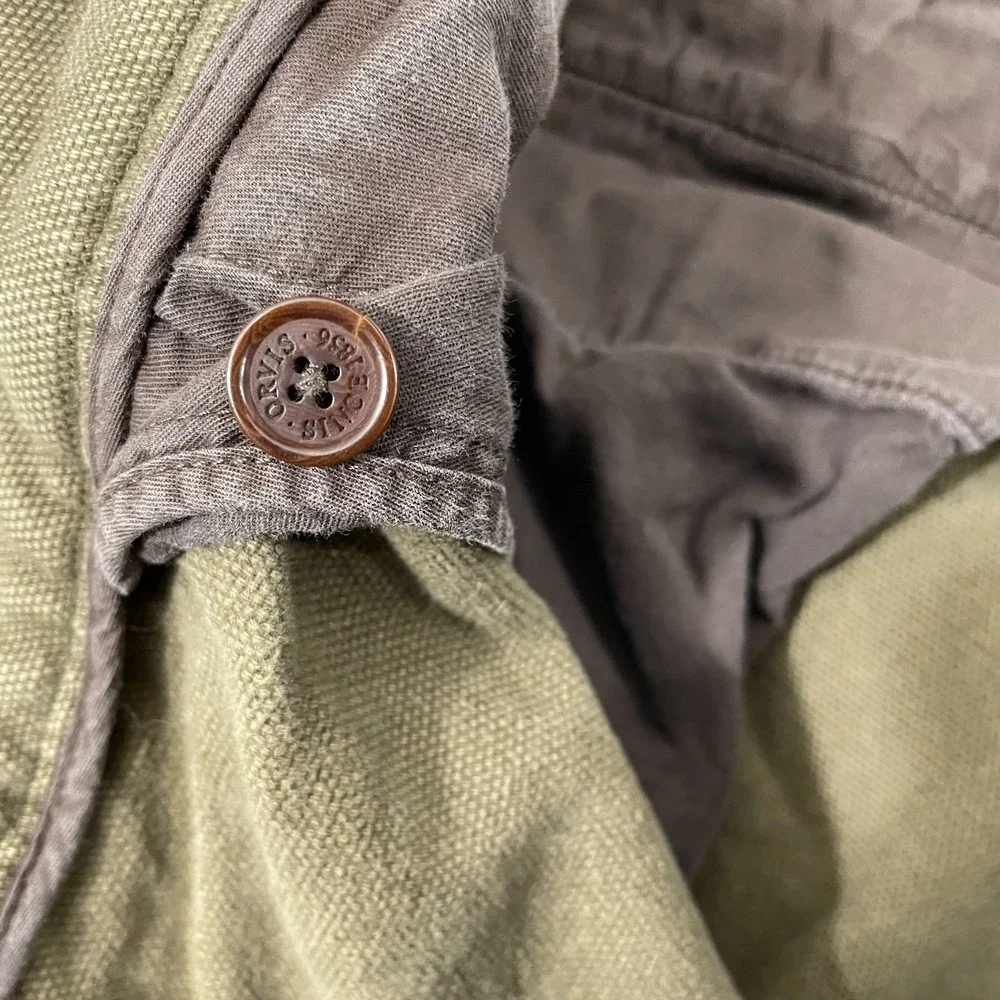 Orvis Rhino Field Pants Men 36x31 Brown Utility Canvas Twill Flat Front Chino